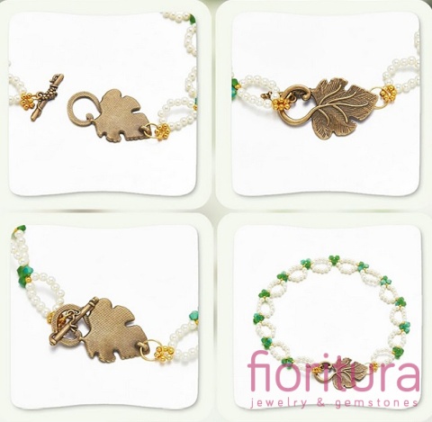 ZAPIĘCIE PRZEKŁADKOWE LIŚĆ 37x23MM KOLOR STARE ZŁOTO