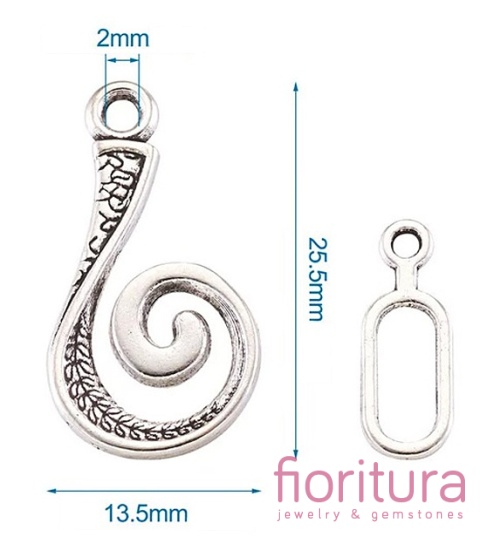 ZAPIĘCIE TYPU HAK 26x14MM KOLOR SREBRNY