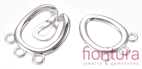 ZAPIĘCIE TYPU HAK ROZDZIELACZ NA TRZY 36x17X4,5MM KOLOR STARE SREBRO