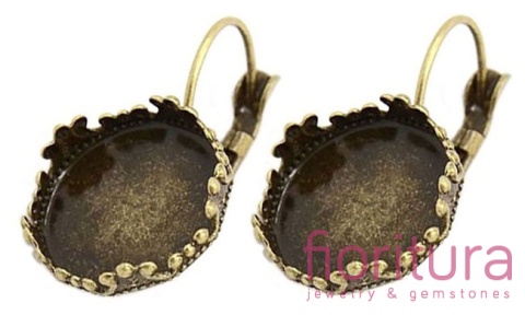 BAZA KOLCZYKA 28x16MM KABOSZON 15MM KOLOR STARE ZŁOTO 