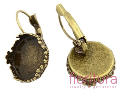 BAZA KOLCZYKA 28x16MM KABOSZON 15MM KOLOR STARE ZŁOTO 