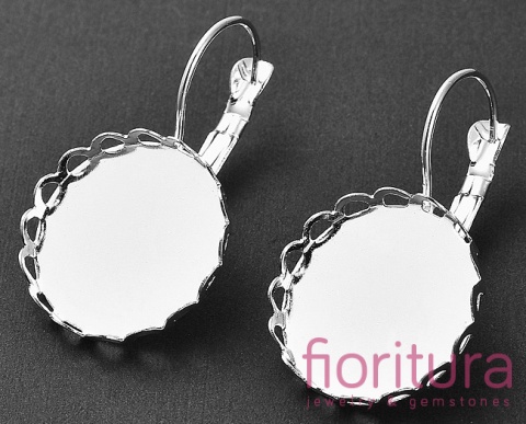 BAZA KOLCZYKA 32x19MM KABOSZON 18MM KOLOR SREBRNY  