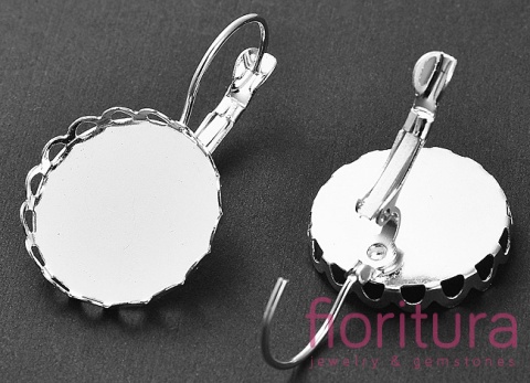 BAZA KOLCZYKA 32x19MM KABOSZON 18MM KOLOR SREBRNY  