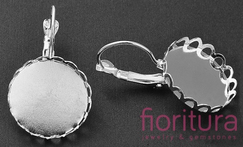 BAZA KOLCZYKA 32x19MM KABOSZON 18MM KOLOR SREBRNY  