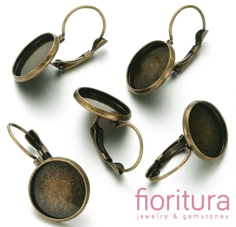 BAZA KOLCZYKA 27x16MM KABOSZON 14MM KOLOR STARE ZŁOTO