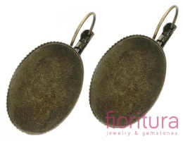 BAZA KOLCZYKA 38x19MM KABOSZON 18x25MM KOLOR STARE ZŁOTO 