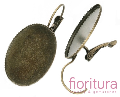 BAZA KOLCZYKA 38x19MM KABOSZON 18x25MM KOLOR STARE ZŁOTO 