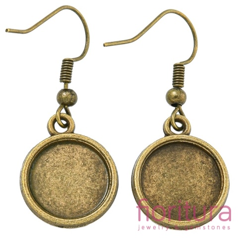 BAZA KOLCZYKA 34x14MM KABOSZON 12MM KOLOR STARE ZŁOTO