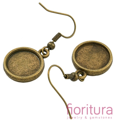 BAZA KOLCZYKA 34x14MM KABOSZON 12MM KOLOR STARE ZŁOTO