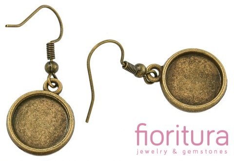 BAZA KOLCZYKA 34x14MM KABOSZON 12MM KOLOR STARE ZŁOTO