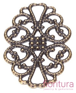 BAZA, ŁĄCZNIK,ZAWIESZKA FILIGRAN 31x20x0,5MM KOLOR STARE ZŁOTO