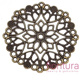 BAZA, ŁĄCZNIK,ZAWIESZKA FILIGRAN 33x33x0,5MM KOLOR STARE ZŁOTO