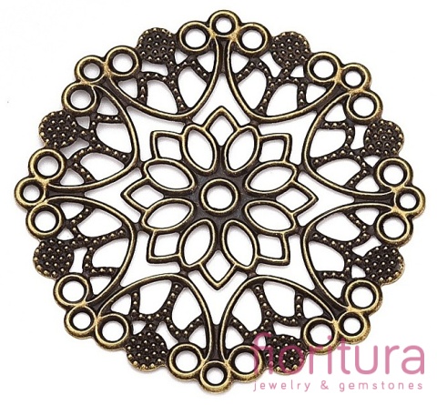 BAZA, ŁĄCZNIK,ZAWIESZKA FILIGRAN 33x33x0,5MM KOLOR STARE ZŁOTO