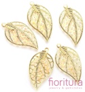 BAZA, ŁĄCZNIK,ZAWIESZKA FILIGRAN LIŚĆ 30x16x0,5MM KOLOR ZŁOTY