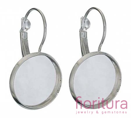 BAZA KOLCZYKÓW 25x14MM KABOSZON 12MM KOLOR STARE SREBRO