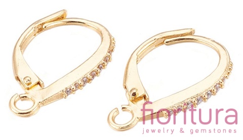 BIGLE ANGIELSKIE MICRO PAVE Z SZEŚCIENNYMI CYRKONIAMI CRYSTAL 17x11x2MM KOLOR ZŁOTY