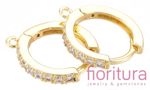 BIGLE ANGIELSKIE TYPU KAJDANKI MICRO PAVE Z SZEŚCIENNYMI CYRKONIAMI CRYSTAL16x14x2MM KOLOR ZŁOTY