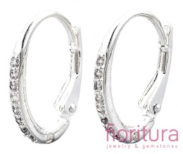 BIGLE ANGIELSKIE MICRO PAVE Z SZEŚCIENNYMI CYRKONIAMI CRYSTAL 15x10x2MM POSREBRZANE