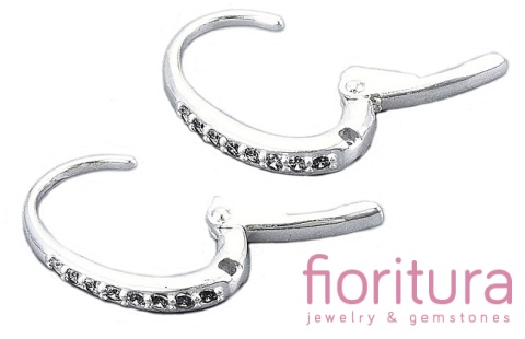 BIGLE ANGIELSKIE MICRO PAVE Z SZEŚCIENNYMI CYRKONIAMI CRYSTAL 15x10x2MM POSREBRZANE