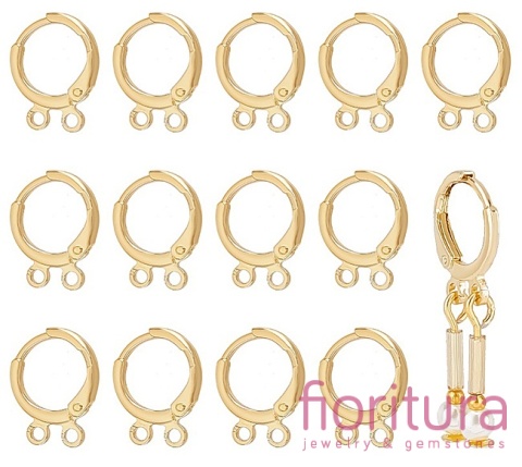 BIGLE ANGIELSKIE TYPU KAJDANKI Z DWOMA OTWORAMI 14,5x11,5x2MM KOLOR ZŁOTY 