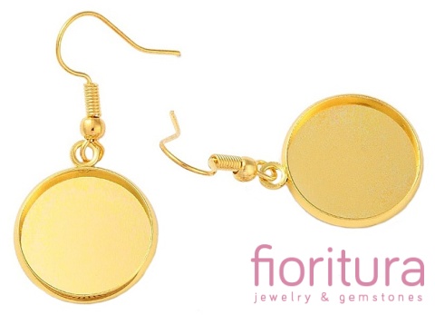 BAZA KOLCZYKA OK.37x18MM KABOSZON 16MM KOLOR ZŁOTY