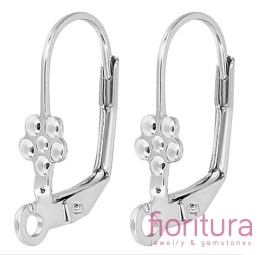 BIGLE ANGIELSKIE Z KWIATKIEM 17x5x2MM KOLOR SREBRNY