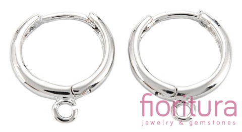 BIGLE KAJDANKI TYPU HUGGIE HOOP 17x14x2MM KOLOR PLATINUM 