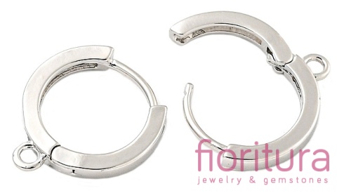 BIGLE KAJDANKI TYPU HUGGIE HOOP 14x2MM KOLOR PLATINUM 