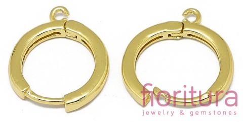 BIGLE ANGIELSKIE KAJDANKI  TYPU HUGGIE HOOP 17x14x2MM KOLOR ZŁOTY