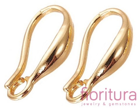 BIGLE OTWARTE OZDOBNE 15x8,5x2,5MM KOLOR ZŁOTY