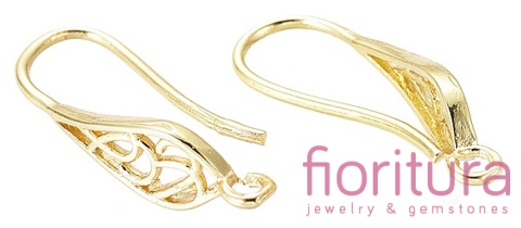 BIGLE OTWARTE Z ŁEZKĄ AŻUROWĄ 25x6MM KOLOR ZŁOTY