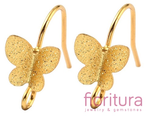 BIGLE OTWARTE Z MOTYLKIEM 15,5MM KOLOR ZŁOTY