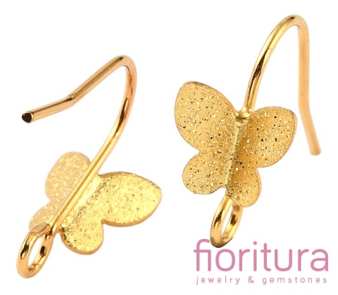 BIGLE OTWARTE Z MOTYLKIEM 15,5MM KOLOR ZŁOTY