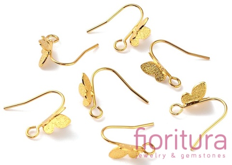 BIGLE OTWARTE Z MOTYLKIEM 15,5MM KOLOR ZŁOTY