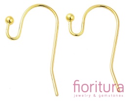 BIGLE OTWARTE Z KULKĄ 22x11MM KOLOR ZŁOTY