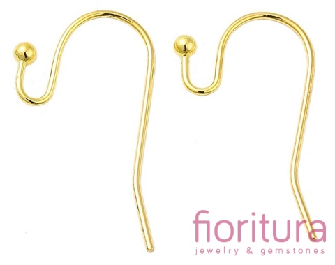 BIGLE OTWARTE Z KULKĄ 22x11MM KOLOR ZŁOTY