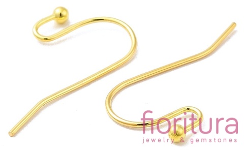 BIGLE OTWARTE Z KULKĄ 22x11MM KOLOR ZŁOTY