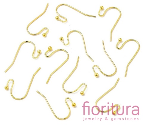 BIGLE OTWARTE Z KULKĄ 22x11MM KOLOR ZŁOTY