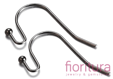 BIGLE OTWARTE Z KULKĄ 19x13MM KOLOR CZARNY