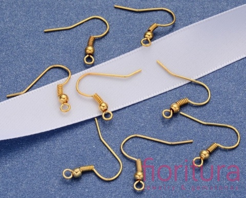 BIGLE OTWARTE Z KULKĄ I SPRĘŻYNKĄ 17-19x0,8MM KOLOR ZŁOTY