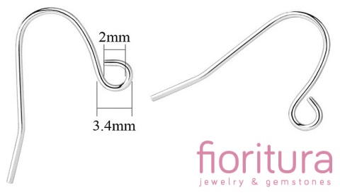 BIGLE OTWARTE 17x12MM KOLOR SREBRNY