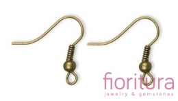 BIGLE OTWARTE Z KULKĄ I SPRĘŻYNKĄ 18MM KOLOR STARE ZŁOTO