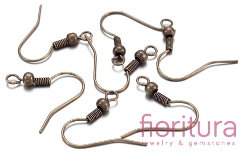 BIGLE OTWARTE Z KULKĄ I SPRĘŻYNKĄ 18MM KOLOR STARE ZŁOTO