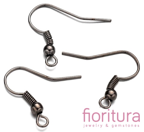 BIGLE OTWARTE Z KULKĄ I SPRĘŻYNKĄ 17-19x0,8MM KOLOR CZARNY