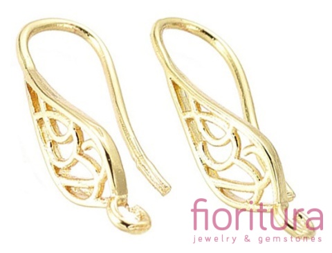 BIGLE OTWARTE Z ŁEZKĄ AŻUROWĄ 25x6MM KOLOR ZŁOTY