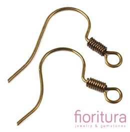 BIGLE OTWARTE ZE SPRĘŻYNKĄ 17x14MM KOLOR STARE ZŁOTO