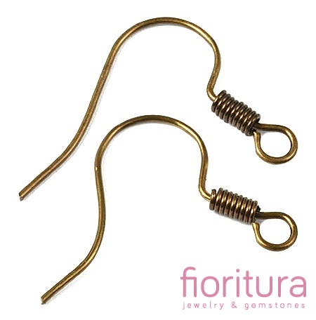 BIGLE OTWARTE ZE SPRĘŻYNKĄ 17x14MM KOLOR STARE ZŁOTO