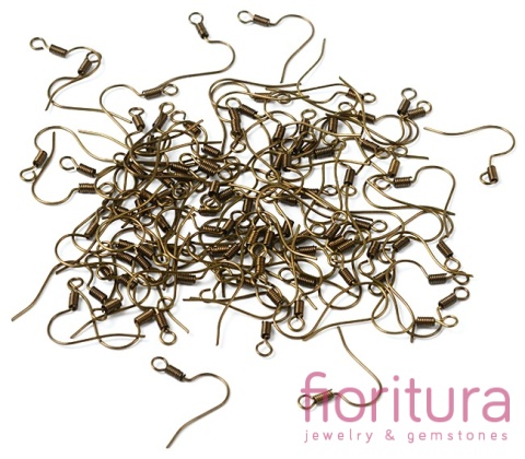 BIGLE OTWARTE ZE SPRĘŻYNKĄ 17x14MM KOLOR STARE ZŁOTO