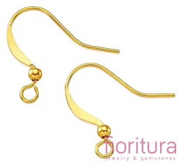 BIGLE OTWARTE Z KULKĄ OK.15x14MM KOLOR ZŁOTY