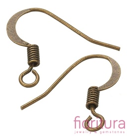 BIGLE OTWARTE ZE SPRĘŻYNKĄ 15x14MM KOLOR STARE ZŁOTO